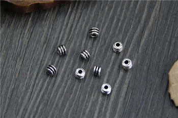 5 kom./lot 925 Sterling Srebra Nit Razuporne Perle 4,5 mm Malo Slobodnih Srebrne Kuglice za Narukvice Zaključke DIY Izrada nakita