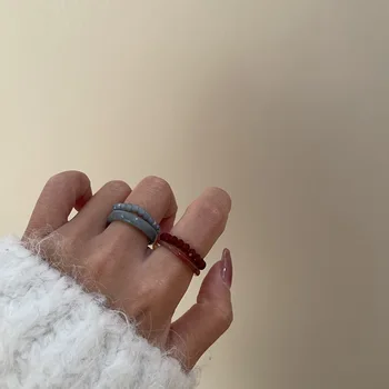 AOMU 4 kom./compl. Nova Proljeće Smole Okrugli Prsten od Perli Niša Šik Jednostavan Slatka Akril Kažiprst Prsten za Žene Nakit darove