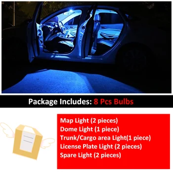 Pristupačne 8 kom./compl. Auto Oprema Za Interijer LED Žarulja opseg Isporuke Za 2001-2005 Toyota RAV4 T10 31 mm Kartica Kupole Lampa Prtljažnika