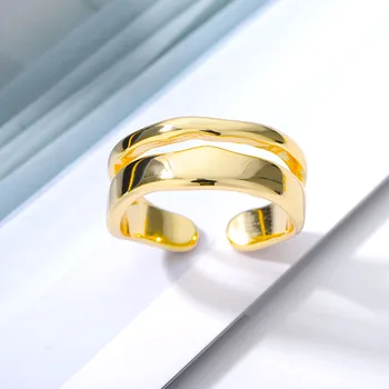 Modni 2021 Par prstenova od nehrđajućeg čelika za žene i muškarce, Otvaraju prsten s волнистым prstom za zaljubljene, Nakit za mladence, Valentinovo