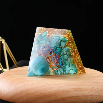 Plavi Tirkiz Kristalnu kuglu Orgen piramida od prirodnog Kristala Kula od šljunka Energija sreće towar Crystal kristalno kamenje dragulj
