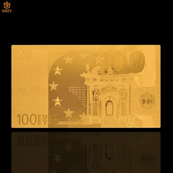 Europsko Zlato 100 Eura Monetarne papir 24k Pozlaćeni Lažni Novac Zlatna Folija Novčanice kolekcionarstvo