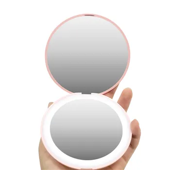 2/10-Puta Povećala ogledalo LED Ogledala za šminkanje Prijenosni Kozmetičko ogledalo za šminkanje pregibno klizni ručni Kozmetičko ogledalo Ručno Kompaktan Ogledalo Za šminkanje Alat