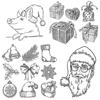 Novi Različite Božićne Marke scrapbooking Poklon Loptice za životinje Los Djed Mraz Pine Kvrga Luk Zanat Ispis Karte bez rezanja probijala