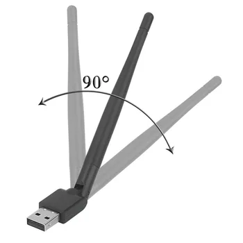 Rt5370 USB 2.0 150 Mbit / s WiFi Antena MTK7601 Bežična Mrežna kartica, 802.11 b/g/n Adapter lan s okretnim antenom