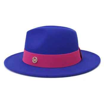 Kraljevska plava фетровая šešir M sa širokim konop priborom фетровая šešir muška панамская šešir фетровая šešir s velikim poljima crkvenu šešir