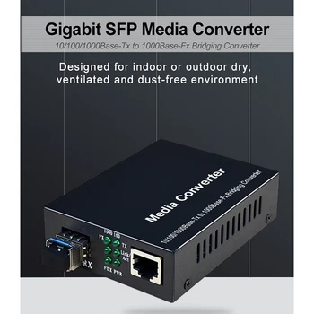 1 Gb SFP-vlakana u RJ45 Fiber-optički Медиаконвертер 1000 Mb / s, SFP Vlakana Prebaciti s kompatibilnog SFP modul Mikrotik