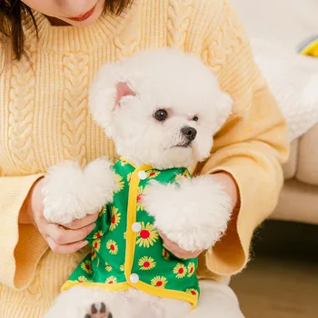 Jesen zima kompletan ispis džemper s маргариткой Mali pas i mačka slatka odjeća Odjeća za kućne ljubimce pse za male pse mačka za chihuahua teddy