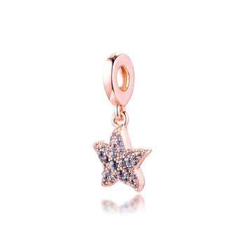 GPY Pjenušava Privjesci u obliku morske zvijezde 925 Originalni Odgovara Pandora Narukvica Perle od srebra za izradu nakita DIY Ženski poklon