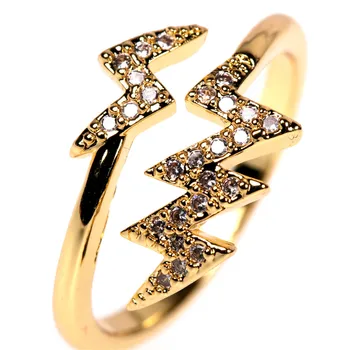 Jednostavna moda munja crystal otkrivanje identiteta geometrijski prsten prsten klasični ženski nakit svih boja