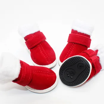2018 Zimske cipele za kućne ljubimce pse iz sob kože štene Crvene Božićne čizme chihuahua Zaštitna cipela za male pse soft нескользящие tenisice