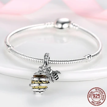 Zatim Perle od 925 sterling srebra Cell Pčelinji Šarm idealni za originalne narukvice Pandora Modni Fin nakit Poklon