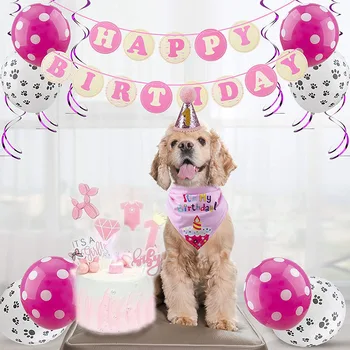 Pas na rođendan odijelo na dan rođenja šešir broj psa na dan rođenja slina ručnik na red pas kolač umetni znak džemper za pse proizvode za kućne ljubimce
