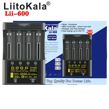LiitoKala lii-600 lii-500 lii-500S LCD zaslon 3,7 1,2 U 18650 26650 16340 14500 18500 20700B 21700 Punjač s ekrana