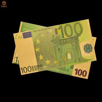 Šarene Zlatne Novčanice Eura 100 Eura Papirni Novac Suvenir Novčanice Novčanice Vrijednost