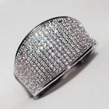 Luksuzni Puni Bing Обледенелый AAA+ CZ Donje prsten s umetak od gorskog kristala za žene Večernje Vjenčanje dekoracije za zaruka