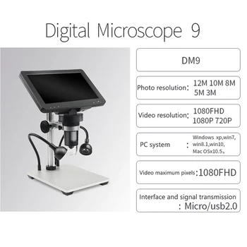 DM4/DM9 E-mail Digitalni Mikroskop Za promatranje kovanicama i Na Velikoj udaljenosti od objekta Len Za lemljenje pcb Povećalo Alati za popravak telefona