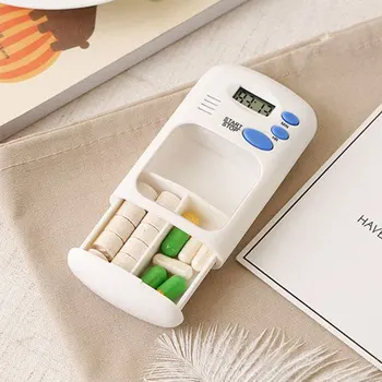 2021 Nova Kutija timer Mini Prijenosni Kutija za spremanje tableta Plastična Kutija za tablete Tjedno kutija za tablete, Rokovnik za lijekove Alarm