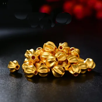 Čiste Perle od žutog zlata od 24 Do 999 Zlatna Tikvice 6 mm Perle DIY Slobodnih Zrna