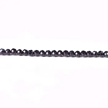 Jedna nit slobodna perle crni spinel okrugli граньд 2 mm 35 cm