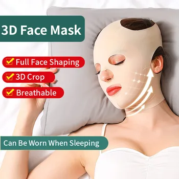 4 Stila 3D Višekratnu upotrebu Ženske face brade i obraza Zonu za lica V-oblika pogonitelj Protiv bora Za mršavljenje Full Face Maska za spavanje