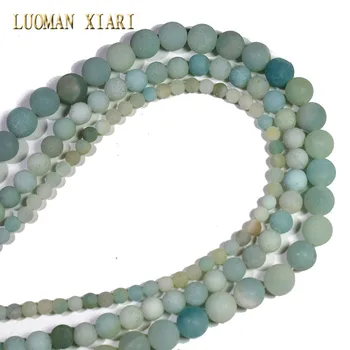 Besplatna dostava AAA+ Perle od prirodnih Plave Амазонита Okrugle Perle od prirodnog kamena za izradu nakita DIY Narukvica i Ogrlica 4/6/8 mm
