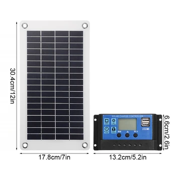 Solarni panel 100 W Komplet Solarni Paneli 12 Kontroler Punjač Za Kamp-prikolice i plovila i Dual USB Solarni Panel 30A Solarni Kontroler