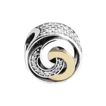 Međusobno povezani sektori Prozirne Kuglice CZ za Srebra 925 sterling Originalni Ovjes Narukvice Ženski Nakit Zlatni Sjaj Perle za izradu nakita
