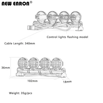 NOVI ENRON Metalni 4,8-6 102 mm * 18 mm LED Lampa na krovu 4 Svjetlosnih Bar 1 kom. za радиоуправляемого automobila 1/10 D90 Osi SCX10 90046 MST Tamiya TRX4 MST 506