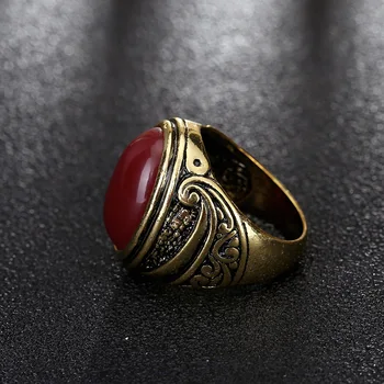 Винтажное Zlatni prsten s Crnim Crveno kamen Prstena za žene Modni punk nakit Poklon za Valentinovo 31068