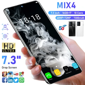 Globalna verzija smartphone MIX4 7,3 cm 16 GB+1 T Android 12 Originalni mobilni telefon 4G/5G 48 MP+72 M