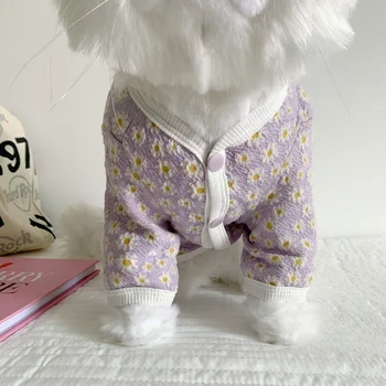 Luksuzna Princeza Cardigan za kućne ljubimce pse Odjeća Jesen Draga Daisy Pas Mačka Majica Para Perro Prsluk Kawai Štene Majice za pse Kostim mačke