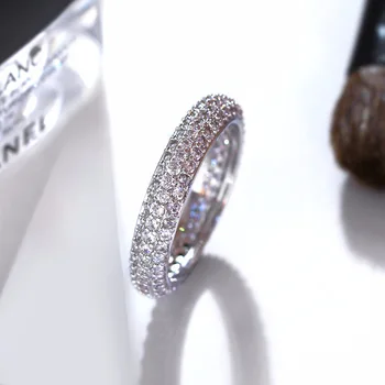 Elegantan prsten s mikro-umetak od циркониевого kruga, donje modni angažman prsten s temperamentom za žene