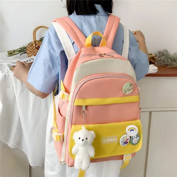 Komplet od 4 predmeta Školski ruksak Кавайные naprtnjače za žene Školske torbe za djevojčice sa slatkim ovjes Putnu torbu