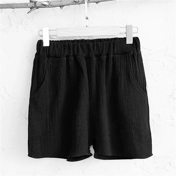 2021 Ljetne kratke hlače Ženske s elastičan struk Kratke hlače Ženske svestran slobodni ravnici mekani pamuk lana kratke ženske