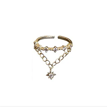 Klasični Element Zvijezde Privjesak Zlatne Boje Otvoreni Prsten Dame Korejski Moda Prsten Nakit, Vjenčani Prsten Za Djevojčice Poklon