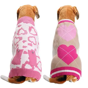 Tiskano pletene džemper za veliki pas Zima topla odjeća za kućne ljubimce za mlade pse velikih Kaput Zlatnog retrivera Odijelo za štence Odjeća za kućne ljubimce