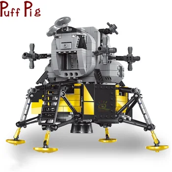 UKBOO 1112 kom. Lunarni modul Gradivni blokovi Skup za istraživanje svemira Lunar Cigle Svemirski Istraživač Kreativne Tehnologije Igračke za djecu