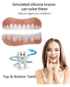 Silikon Gornje/Donje Lažne Zube Savršen Smijeh Veneers Proteza Tjestenina Oralne Higijene Lažni Zubi Trenutna Osmijeh Kozmetika Za Zube