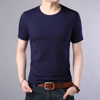 E1137-Ljetne nove muške majice ravnici tanke trend svakodnevne modne s kratkim rukavima