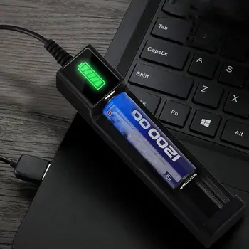 Univerzalni 1 utor Baterije USB Punjač adapter LED Smart Punjač za litij-ionske Baterije 18650 26650 14500