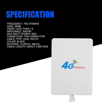 3 m Kabel 3g 4g LTE Antena sa Visokim Pojačanjem Za Huawei LTE Modem Router Aerea Con SMA Connettore Vodootporna Traka s dvostrukim RG174