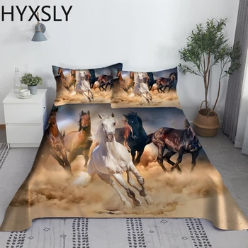 Kit plahti za životinje s konjima 3D Print Poliester male krevetu s наволочкой 2/3 kom. posteljina za dječake Individualni Dizajn Bez dekom pokriti