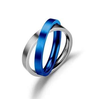 Декомпрессионные Rotirajući prsten od nehrđajućeg čelika za parove za žene Donje prsten s dvostrukim križem za muškarce Nakit za zabave, Poklona