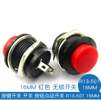 2 kom./lot Ključni prekidač gumb za prebacivanje prekidač R13-507 16 mm crveni prekidač za zaključavanje