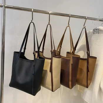 Ženska torba Velikog kapaciteta Luksuzne dizajnerske torbe za žene Modni Kolaž Vintage torbe od umjetne kože na ramenu za kupovinu Ženske torbe
