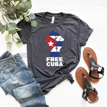 Besplatno t-shirt Cuba #SOSCuba kratkih rukava Unisex t-Shirt Majica prava Ljetna majica Plus Size Casual Top Ženske, muške majice Majice