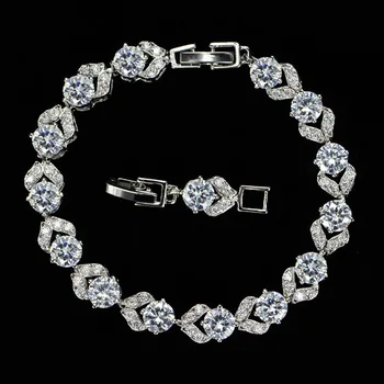 Luksuzni Narukvicu s dijamantima iz Муассанита 925 Sterling Srebra za žene Sjajan Kristal, Cirkon Narukvica-čuvar Fin Nakit veleprodaja