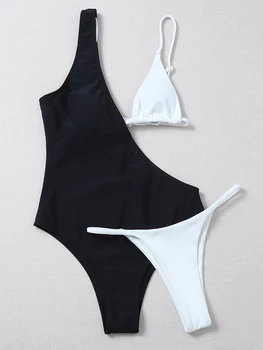ZAFILLE Ženski kupaći kostim Push-up Bikini trodijelno Odijelo Mikro Bikini Ženske kupaće kostime montažni rez Kupaći kostimi Ženski kupaći kostimi