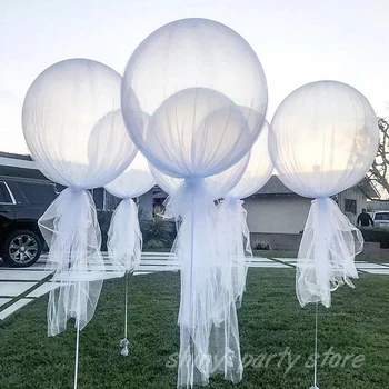 36-inčni Gigantski balon na helij, Ukras od bijelog pređe Igračku za rođendan, Vjenčanje, Valentinovo, Ponuda, Rugati festivala